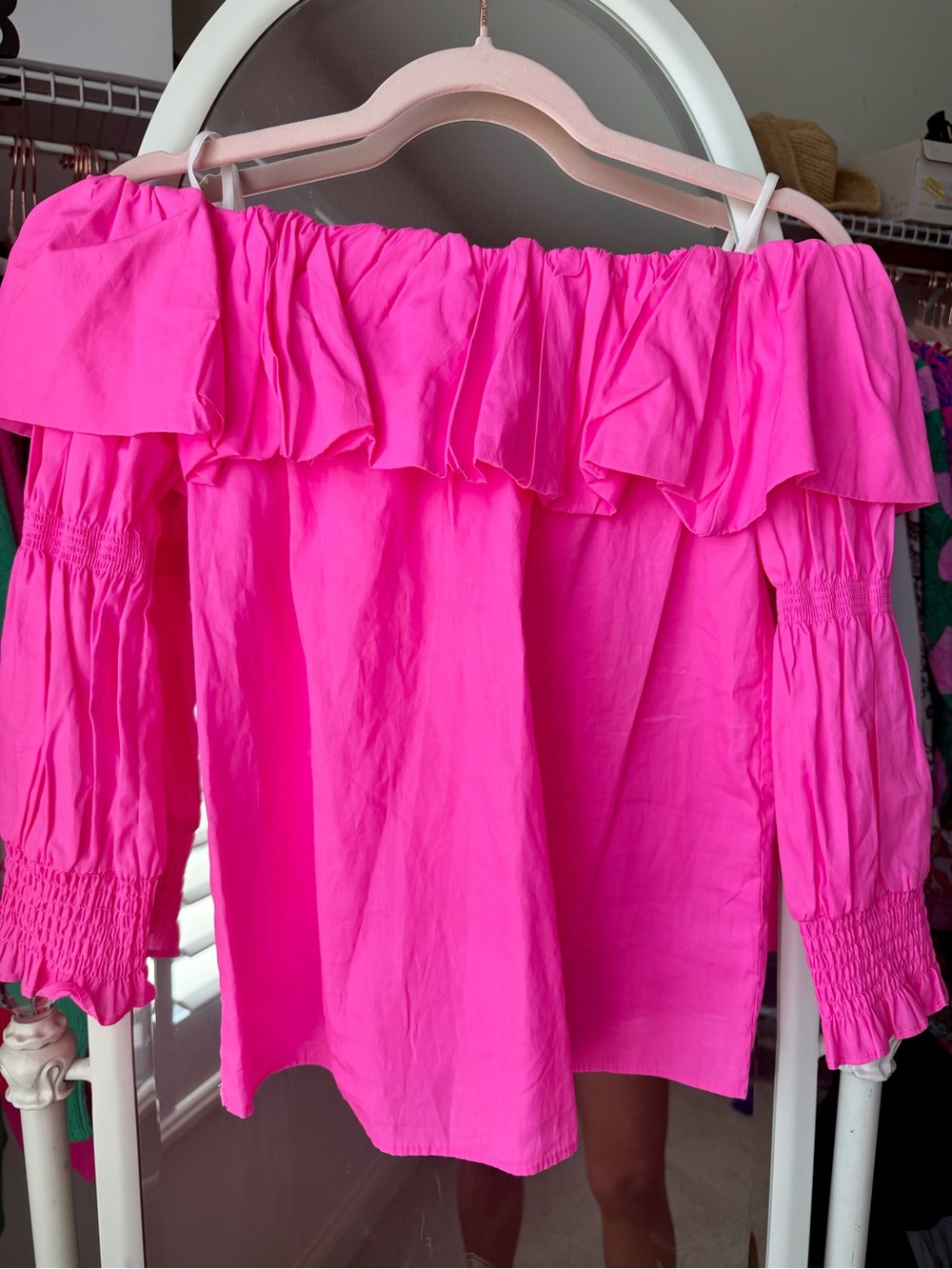 Lilly Pulitzer Beatrix Off-the-Shoulder Ruffle Top - Bright Pink